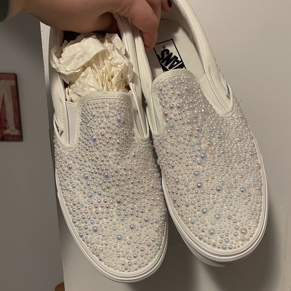 Pearl White Vans (White) Bride/Bridal